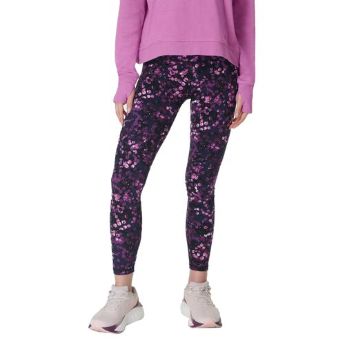 Sweaty Betty Power 7/8 Workout Leggings Purple Lilypad Print